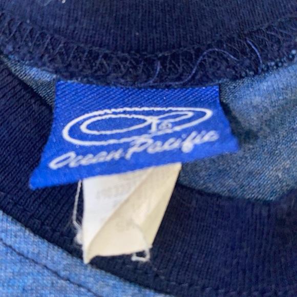 Vintage Ocean Pacific OP Juniors Size Small Striped Ringer Tee Rainbow Stripe - Picture 6 of 10